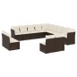 vidaXL 13-tlg. Garten-Sofagarnitur mit Kissen Braun Poly Rattan vidaXL 13-tlg. Garten-Sofagarnitur mit Kissen Braun Poly Rattan