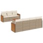vidaXL 8-tlg. Garten-Sofagarnitur mit Kissen Beige Poly Rattan vidaXL 8-tlg. Garten-Sofagarnitur mit Kissen Beige Poly Rattan