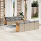 vidaXL 9-tlg. Garten-Sofagarnitur mit Kissen Beige Poly Rattan vidaXL 9-tlg. Garten-Sofagarnitur mit Kissen Beige Poly Rattan