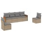 vidaXL 6-tlg. Garten-Sofagarnitur mit Kissen Beige Poly Rattan vidaXL 6-tlg. Garten-Sofagarnitur mit Kissen Beige Poly Rattan