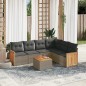 vidaXL 7-tlg. Garten-Sofagarnitur mit Kissen Grau Poly Rattan vidaXL 7-tlg. Garten-Sofagarnitur mit Kissen Grau Poly Rattan
