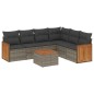 vidaXL 7-tlg. Garten-Sofagarnitur mit Kissen Grau Poly Rattan vidaXL 7-tlg. Garten-Sofagarnitur mit Kissen Grau Poly Rattan