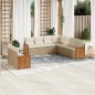 vidaXL 9-tlg. Garten-Sofagarnitur mit Kissen Beige Poly Rattan vidaXL 9-tlg. Garten-Sofagarnitur mit Kissen Beige Poly Rattan