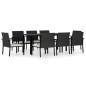 9-tlg. Garten-Essgruppe Poly Rattan Schwarz 9-tlg. Garten-Essgruppe Poly Rattan Schwarz