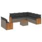 vidaXL 10-tlg. Garten-Sofagarnitur mit Kissen Grau Poly Rattan vidaXL 10-tlg. Garten-Sofagarnitur mit Kissen Grau Poly Rattan