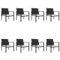 9-tlg. Garten-Essgruppe Poly Rattan Schwarz 9-tlg. Garten-Essgruppe Poly Rattan Schwarz