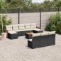 vidaXL 11-tlg. Garten-Sofagarnitur mit Kissen Schwarz Poly Rattan vidaXL 11-tlg. Garten-Sofagarnitur mit Kissen Schwarz Poly Rattan