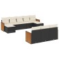vidaXL 10-tlg. Garten-Sofagarnitur mit Kissen Schwarz Poly Rattan vidaXL 10-tlg. Garten-Sofagarnitur mit Kissen Schwarz Poly Rattan