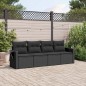 vidaXL 4-tlg. Garten-Sofagarnitur mit Kissen Schwarz Poly Rattan vidaXL 4-tlg. Garten-Sofagarnitur mit Kissen Schwarz Poly Rattan
