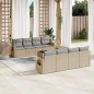 vidaXL 9-tlg. Garten-Sofagarnitur mit Kissen Beige Poly Rattan vidaXL 9-tlg. Garten-Sofagarnitur mit Kissen Beige Poly Rattan
