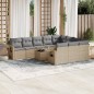 vidaXL 11-tlg. Garten-Sofagarnitur mit Kissen Beige Poly Rattan vidaXL 11-tlg. Garten-Sofagarnitur mit Kissen Beige Poly Rattan