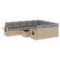 vidaXL 11-tlg. Garten-Sofagarnitur mit Kissen Beige Poly Rattan vidaXL 11-tlg. Garten-Sofagarnitur mit Kissen Beige Poly Rattan