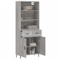 Highboard Grau Sonoma 69,5x34x180 cm Holzwerkstoff Highboard Grau Sonoma 69,5x34x180 cm Holzwerkstoff
