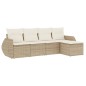 vidaXL 5-tlg. Garten-Sofagarnitur mit Kissen Beige Poly Rattan vidaXL 5-tlg. Garten-Sofagarnitur mit Kissen Beige Poly Rattan