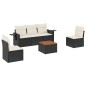 vidaXL 6-tlg. Garten-Sofagarnitur mit Kissen Schwarz Poly Rattan vidaXL 6-tlg. Garten-Sofagarnitur mit Kissen Schwarz Poly Rattan