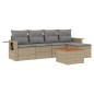 vidaXL 6-tlg. Garten-Sofagarnitur mit Kissen Beige Poly Rattan vidaXL 6-tlg. Garten-Sofagarnitur mit Kissen Beige Poly Rattan