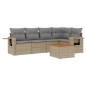 vidaXL 6-tlg. Garten-Sofagarnitur mit Kissen Beige Poly Rattan vidaXL 6-tlg. Garten-Sofagarnitur mit Kissen Beige Poly Rattan