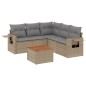 vidaXL 6-tlg. Garten-Sofagarnitur mit Kissen Beige Poly Rattan vidaXL 6-tlg. Garten-Sofagarnitur mit Kissen Beige Poly Rattan