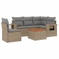 vidaXL 6-tlg. Garten-Sofagarnitur mit Kissen Beige Poly Rattan vidaXL 6-tlg. Garten-Sofagarnitur mit Kissen Beige Poly Rattan