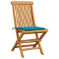 vidaXL Gartenstühle mit Blauen Kissen 6 Stk. Massivholz Teak vidaXL Gartenstühle mit Blauen Kissen 6 Stk. Massivholz Teak