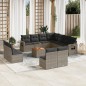 vidaXL 12-tlg. Garten-Sofagarnitur mit Kissen Grau Poly Rattan vidaXL 12-tlg. Garten-Sofagarnitur mit Kissen Grau Poly Rattan