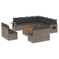 vidaXL 12-tlg. Garten-Sofagarnitur mit Kissen Grau Poly Rattan vidaXL 12-tlg. Garten-Sofagarnitur mit Kissen Grau Poly Rattan