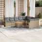 vidaXL 10-tlg. Garten-Sofagarnitur mit Kissen Beige Poly Rattan vidaXL 10-tlg. Garten-Sofagarnitur mit Kissen Beige Poly Rattan