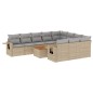 vidaXL 11-tlg. Garten-Sofagarnitur mit Kissen Beige Poly Rattan vidaXL 11-tlg. Garten-Sofagarnitur mit Kissen Beige Poly Rattan