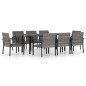 9-tlg. Garten-Essgruppe Poly Rattan Grau 9-tlg. Garten-Essgruppe Poly Rattan Grau