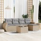 vidaXL 6-tlg. Garten-Sofagarnitur mit Kissen Beige Poly Rattan vidaXL 6-tlg. Garten-Sofagarnitur mit Kissen Beige Poly Rattan