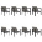 9-tlg. Garten-Essgruppe Poly Rattan Grau 9-tlg. Garten-Essgruppe Poly Rattan Grau