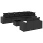 vidaXL 9-tlg. Garten-Sofagarnitur mit Kissen Schwarz Poly Rattan vidaXL 9-tlg. Garten-Sofagarnitur mit Kissen Schwarz Poly Rattan