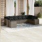 vidaXL 10-tlg. Garten-Sofagarnitur mit Kissen Grau Poly Rattan vidaXL 10-tlg. Garten-Sofagarnitur mit Kissen Grau Poly Rattan