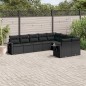vidaXL 9-tlg. Garten-Sofagarnitur mit Kissen Schwarz Poly Rattan vidaXL 9-tlg. Garten-Sofagarnitur mit Kissen Schwarz Poly Rattan
