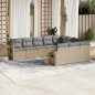 vidaXL 10-tlg. Garten-Sofagarnitur mit Kissen Beige Poly Rattan vidaXL 10-tlg. Garten-Sofagarnitur mit Kissen Beige Poly Rattan