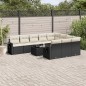 vidaXL 11-tlg. Garten-Sofagarnitur mit Kissen Schwarz Poly Rattan vidaXL 11-tlg. Garten-Sofagarnitur mit Kissen Schwarz Poly Rattan