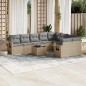 vidaXL 10-tlg. Garten-Sofagarnitur mit Kissen Beige Poly Rattan vidaXL 10-tlg. Garten-Sofagarnitur mit Kissen Beige Poly Rattan