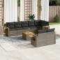 vidaXL 9-tlg. Garten-Sofagarnitur mit Kissen Grau Poly Rattan vidaXL 9-tlg. Garten-Sofagarnitur mit Kissen Grau Poly Rattan