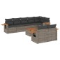 vidaXL 9-tlg. Garten-Sofagarnitur mit Kissen Grau Poly Rattan vidaXL 9-tlg. Garten-Sofagarnitur mit Kissen Grau Poly Rattan
