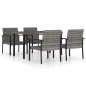 vidaXL 5-tlg. Garten-Essgruppe Poly Rattan Grau vidaXL 5-tlg. Garten-Essgruppe Poly Rattan Grau