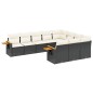 vidaXL 10-tlg. Garten-Sofagarnitur mit Kissen Schwarz Poly Rattan vidaXL 10-tlg. Garten-Sofagarnitur mit Kissen Schwarz Poly Rattan