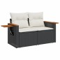 vidaXL 10-tlg. Garten-Sofagarnitur mit Kissen Schwarz Poly Rattan vidaXL 10-tlg. Garten-Sofagarnitur mit Kissen Schwarz Poly Rattan