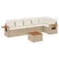 vidaXL 7-tlg. Garten-Sofagarnitur mit Kissen Beige Poly Rattan vidaXL 7-tlg. Garten-Sofagarnitur mit Kissen Beige Poly Rattan