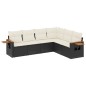 vidaXL 6-tlg. Garten-Sofagarnitur mit Kissen Schwarz Poly Rattan vidaXL 6-tlg. Garten-Sofagarnitur mit Kissen Schwarz Poly Rattan