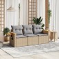 vidaXL 3-tlg. Garten-Sofagarnitur mit Kissen Beige Poly Rattan vidaXL 3-tlg. Garten-Sofagarnitur mit Kissen Beige Poly Rattan