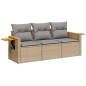 vidaXL 3-tlg. Garten-Sofagarnitur mit Kissen Beige Poly Rattan vidaXL 3-tlg. Garten-Sofagarnitur mit Kissen Beige Poly Rattan