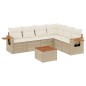 vidaXL 7-tlg. Garten-Sofagarnitur mit Kissen Beige Poly Rattan vidaXL 7-tlg. Garten-Sofagarnitur mit Kissen Beige Poly Rattan