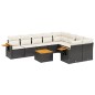 vidaXL 10-tlg. Garten-Sofagarnitur mit Kissen Schwarz Poly Rattan vidaXL 10-tlg. Garten-Sofagarnitur mit Kissen Schwarz Poly Rattan