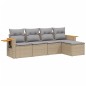 vidaXL 5-tlg. Garten-Sofagarnitur mit Kissen Beige Poly Rattan vidaXL 5-tlg. Garten-Sofagarnitur mit Kissen Beige Poly Rattan