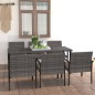 vidaXL 7-tlg. Garten-Essgruppe Poly Rattan Grau vidaXL 7-tlg. Garten-Essgruppe Poly Rattan Grau